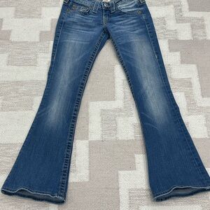 True Religion Blue Flare Wide Leg Jeans